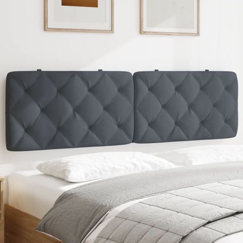 Vidaxl Coussin De Tête De Lit Gris Foncé 180 Cm Velours