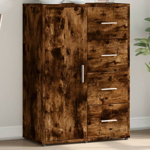 Vidaxl Buffet Chêne Fumé 60x31x84 Cm Bois D'ingénierie