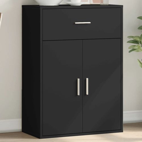 Vidaxl Buffet Noir 60x30x84 Cm Bois D'ingénierie