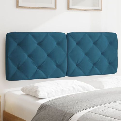 Vidaxl Coussin De Tête De Lit Bleu 140 Cm Velours