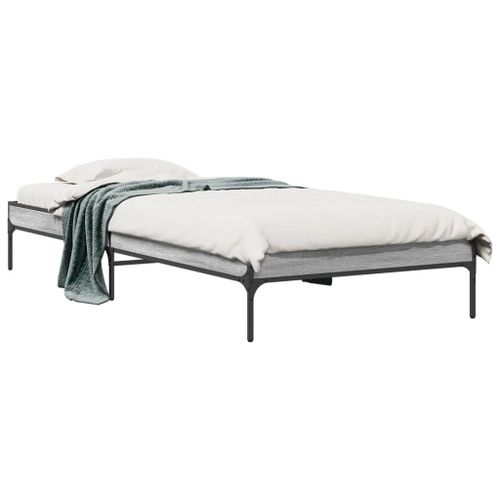 Vidaxl Cadre De Lit Sans Matelas Sonoma Gris 100x200 Cm