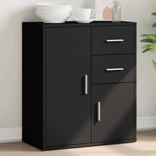 Vidaxl Buffet Noir 60x31x70 Cm Bois D'ingénierie