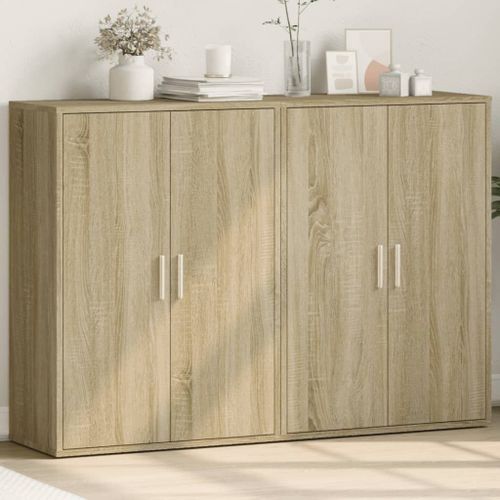 Vidaxl Buffets 2 Pcs Chêne Sonoma 60x31x84 Cm Bois D'ingénierie
