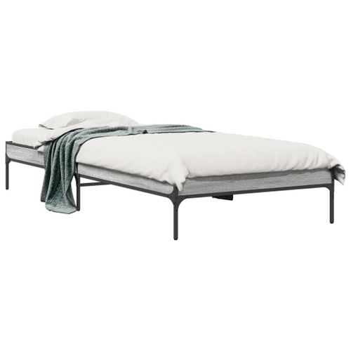 Vidaxl Cadre De Lit Sans Matelas Sonoma Gris 90x200 Cm