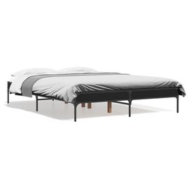 Vidaxl Cadre De Lit Sans Matelas Noir 140x190 Cm