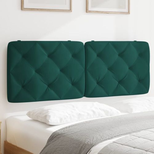 Vidaxl Coussin De Tête De Lit Vert Foncé 140 Cm Velours