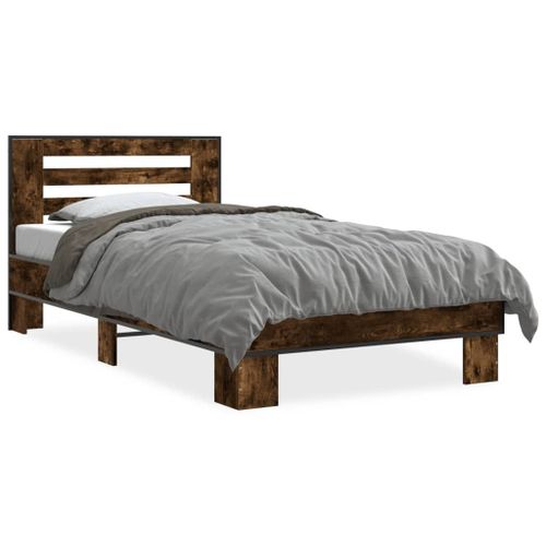 Vidaxl Cadre De Lit Sans Matelas Chêne Fumé 90x200 Cm