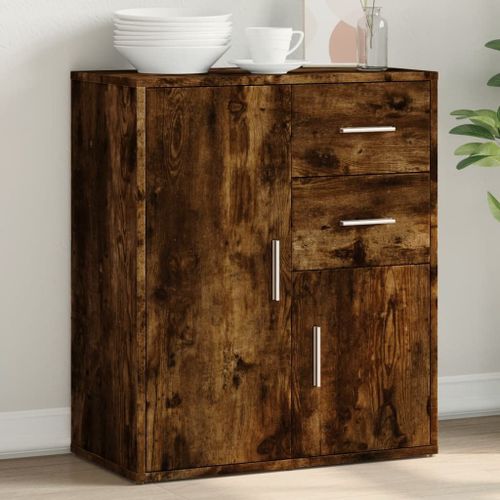 Vidaxl Buffet Chêne Fumé 60x31x70 Cm Bois D'ingénierie