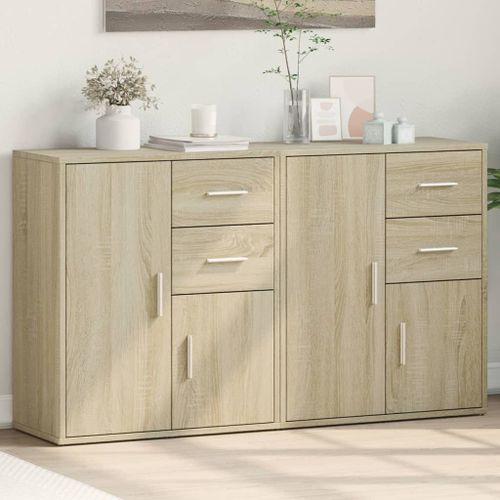 Vidaxl Buffets 2 Pcs Chêne Sonoma 60x31x70 Cm Bois D'ingénierie