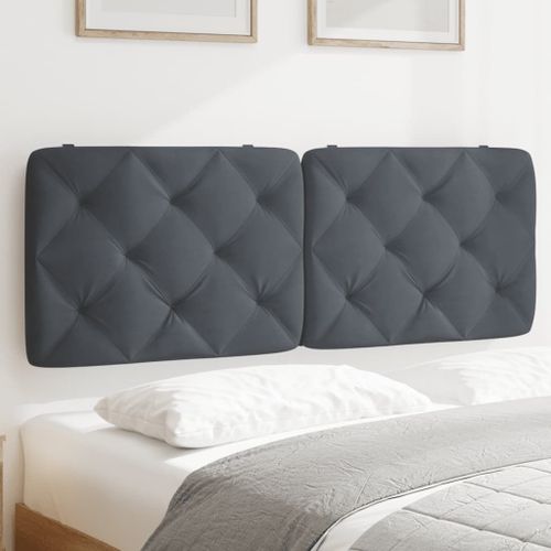 Vidaxl Coussin De Tête De Lit Gris Foncé 140 Cm Velours