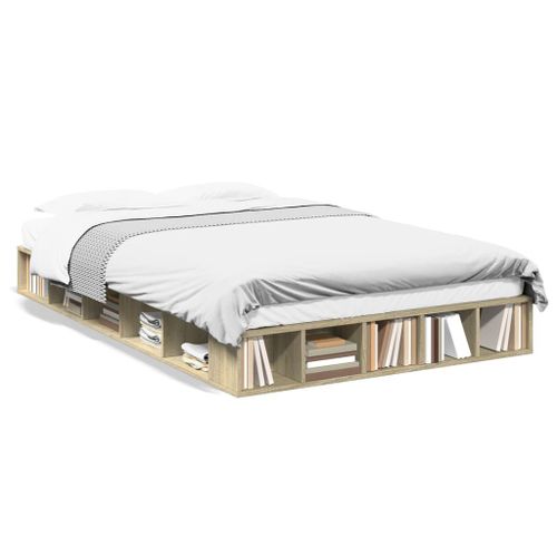 Vidaxl Cadre De Lit Sans Matelas Chêne Sonoma 120x200 Cm