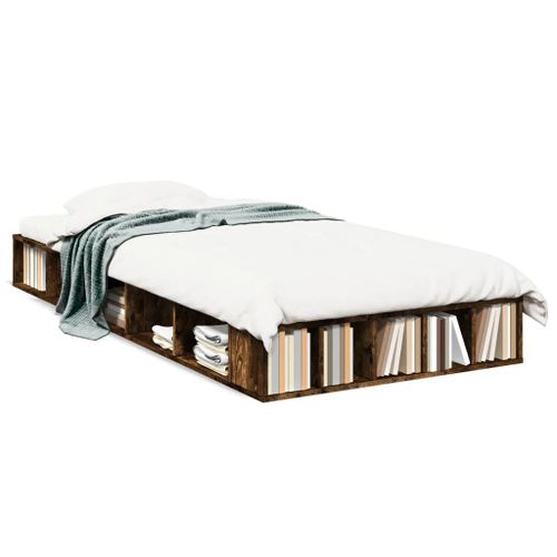 Vidaxl Cadre De Lit Sans Matelas Chêne Fumé 90x190 Cm
