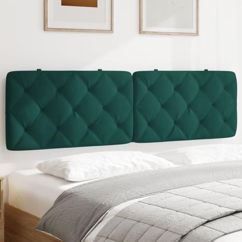 Vidaxl Coussin De Tête De Lit Vert Foncé 180 Cm Velours