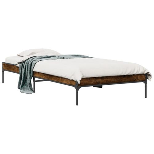 Vidaxl Cadre De Lit Sans Matelas Chêne Fumé 90x190 Cm