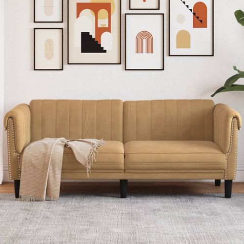 Vidaxl Canapé 2 Places Marron Velours