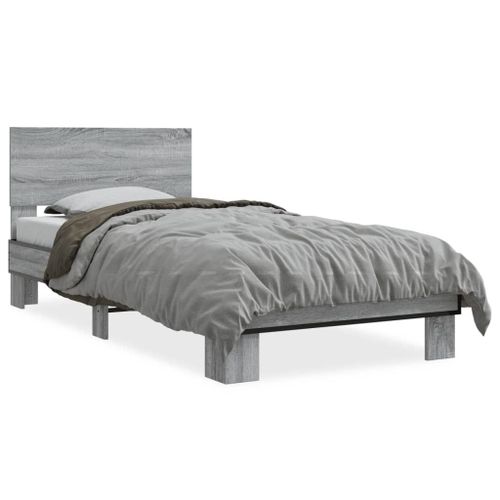 Vidaxl Cadre De Lit Sans Matelas Sonoma Gris 90x200 Cm