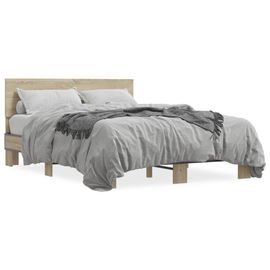 Vidaxl Cadre De Lit Sans Matelas Chêne Sonoma 140x190 Cm