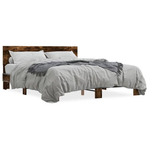 Vidaxl Cadre De Lit Sans Matelas Chêne Fumé 150x200 Cm