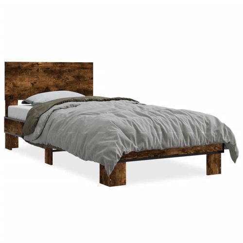 Vidaxl Cadre De Lit Sans Matelas Chêne Fumé 90x200 Cm