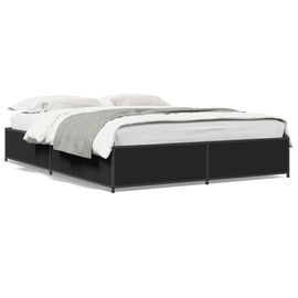 Vidaxl Cadre De Lit Sans Matelas Noir 140x190 Cm