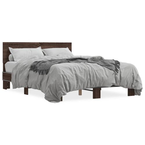 Vidaxl Cadre De Lit Sans Matelas Chêne Marron 120x200 Cm