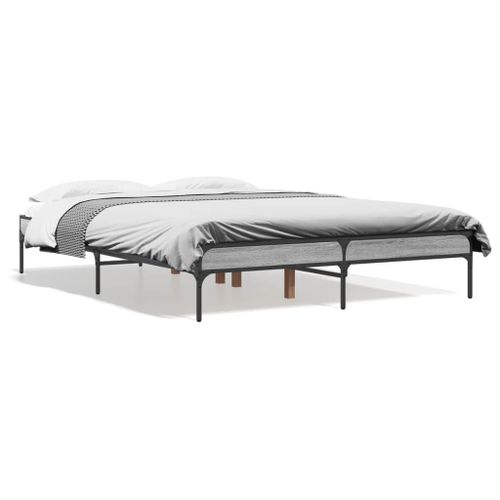 Vidaxl Cadre De Lit Sans Matelas Sonoma Gris 120x190 Cm