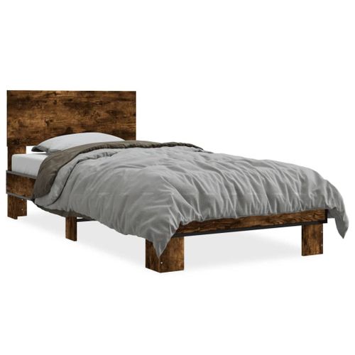 Vidaxl Cadre De Lit Sans Matelas Chêne Fumé 100x200 Cm