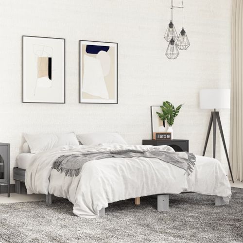 Vidaxl Cadre De Lit Sans Matelas Sonoma Gris 150x200 Cm