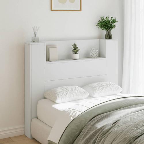 Vidaxl Armoire Tête De Lit Avec Led Blanc 120x16,5x103,5 Cm