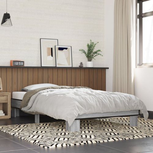 Vidaxl Cadre De Lit Sans Matelas Sonoma Gris 90x200 Cm