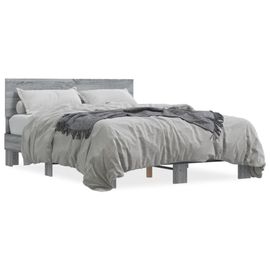 Vidaxl Cadre De Lit Sans Matelas Sonoma Gris 140x190 Cm