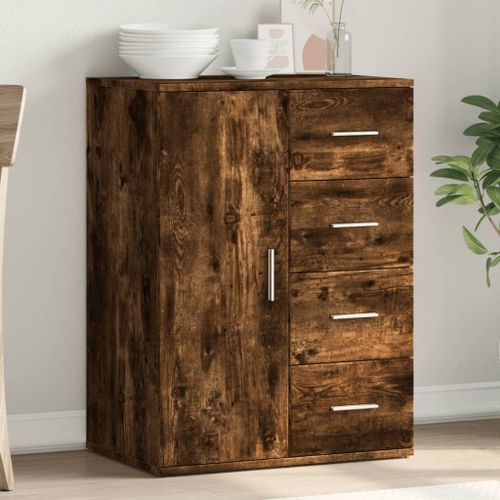 Vidaxl Buffet Chêne Fumé 59x39x80 Cm Bois D'ingénierie