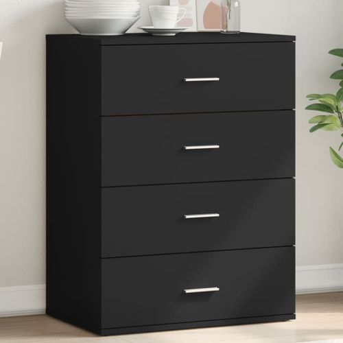 Vidaxl Buffet Noir 60x39x80 Cm Bois D'ingénierie