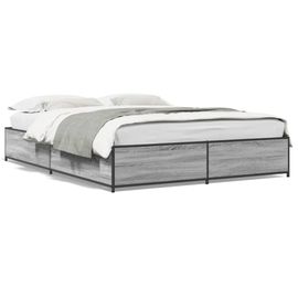 Vidaxl Cadre De Lit Sans Matelas Sonoma Gris 140x190 Cm