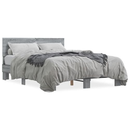Vidaxl Cadre De Lit Sans Matelas Sonoma Gris 120x200 Cm