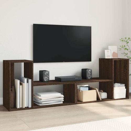 Vidaxl Meubles Tv 2 Pcs Chêne Marron 75x30x50 Cm Bois Ingénierie