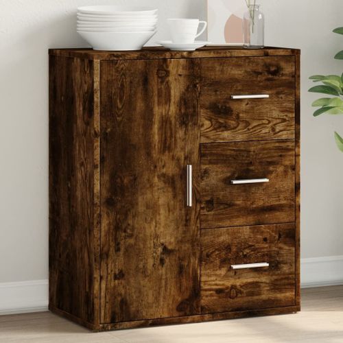 Vidaxl Buffet Chêne Fumé 60x31x70 Cm Bois D'ingénierie