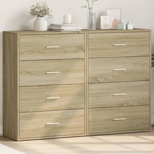 Vidaxl Buffets 2 Pcs Chêne Sonoma 60x31x84 Cm Bois D'ingénierie