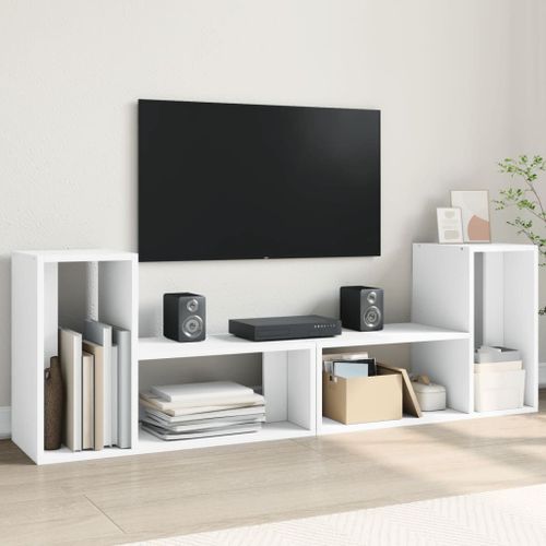 Vidaxl Meubles Tv 2 Pcs Blanc 75x30x50 Cm Bois D'ingénierie