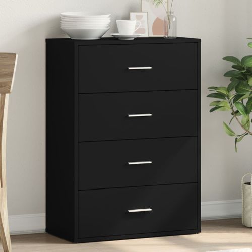 Vidaxl Buffet Noir 60x31x84 Cm Bois D'ingénierie