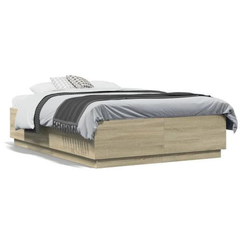 Vidaxl Cadre De Lit Sans Matelas Chêne Sonoma 140x190 Cm