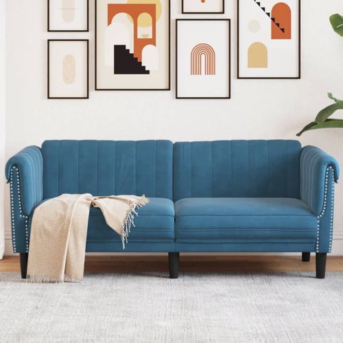 Vidaxl Canapé À 2 Places Bleu Velours