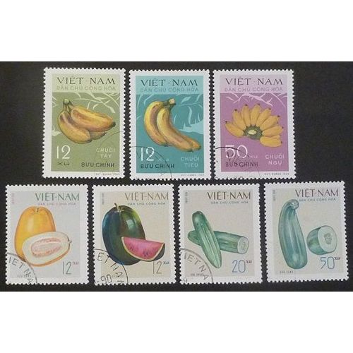 Vietnam Nord Y Et T N° 676 677 678 679 686 687 688 Lot De 7 Timbres De 1970 Melons Et Bananes