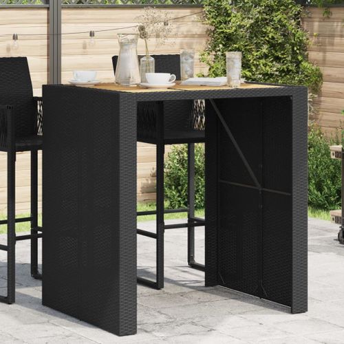 Vidaxl Table De Jardin Et Dessus En Bois D'acacia Noir Résine Tressée