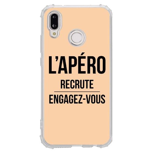 Coque Souple Pour Huawei P20 Lite Avec Impression Motifs L'apéro Recrute Beige