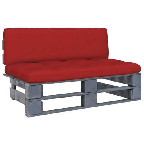 Vidaxl Canapé Central Palette De Jardin Gris Bois De Pin Imprégné