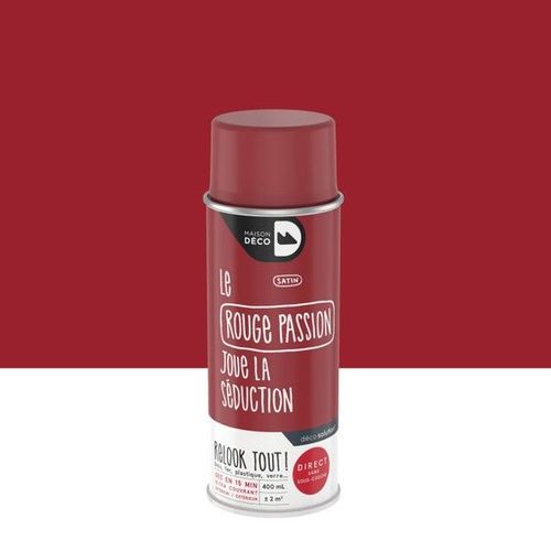 Peinture aérosol relook tout maison déco - Rouge Passion- Leroy merlin 400ml