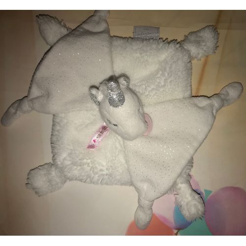 Doudou Licorne Blanche Argent Doudou Et Compagnie