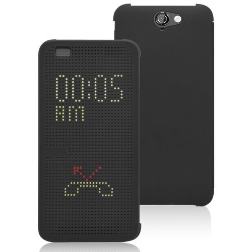Etui Folio A Rabat Htc One A9 Dot View Noir Cover Eco-Cuir (Pu)