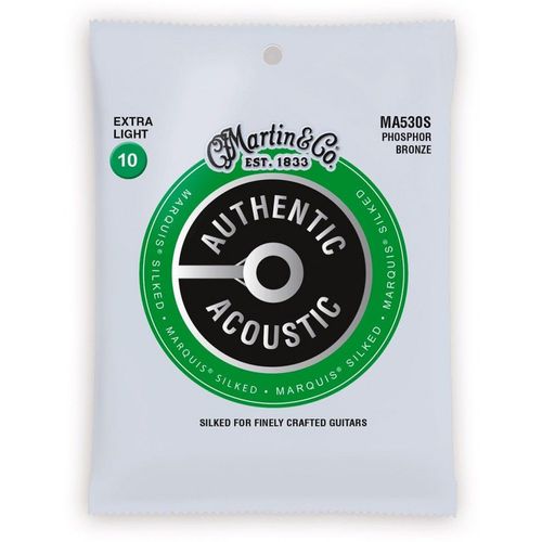 Martin Ma530s - Jeu De Cordes Guitare Acoustique - Authentic Silked Phosphore Bronze - Extra Light 10-47